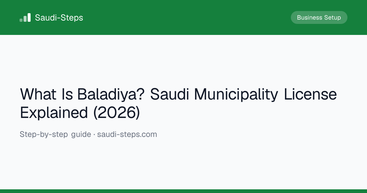 Baladiya License in Saudi Arabia | Saudi-Steps