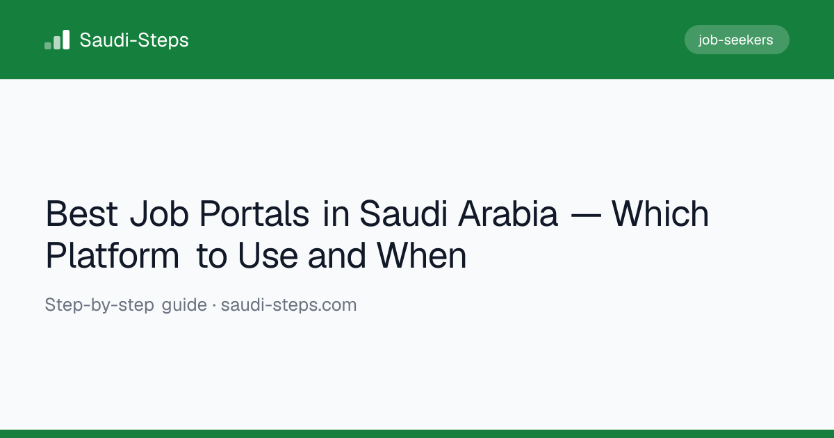Best Job Portals in Saudi Arabia | Saudi-Steps