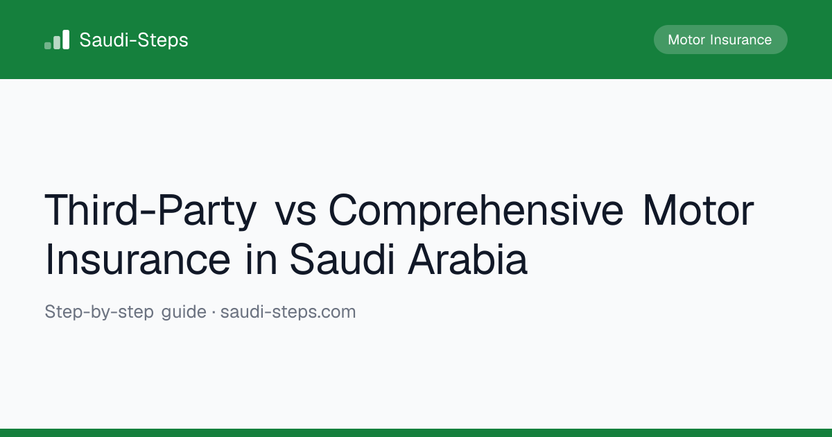 Third-Party vs Comprehensive Motor Insurance in Saudi Arabia | Saudi-Steps
